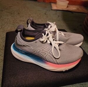 ASICS Women's Gray and Blue Athletic Shoes